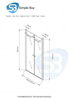 Glas Concept 24 - 195x195cm San Diego - XXL Nischentür - Pendeltür - 8mm ESG 